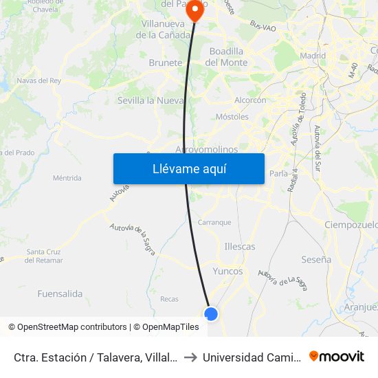 Ctra. Estación / Talavera, Villaluenga De La Sagra to Universidad Camilo José Cela map
