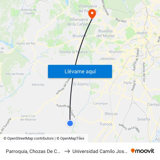 Parroquia, Chozas De Canales to Universidad Camilo José Cela map