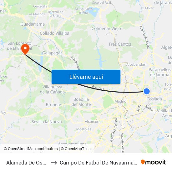Alameda De Osuna to Campo De Fútbol De Navaarmando map
