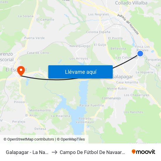 Galapagar - La Navata to Campo De Fútbol De Navaarmando map