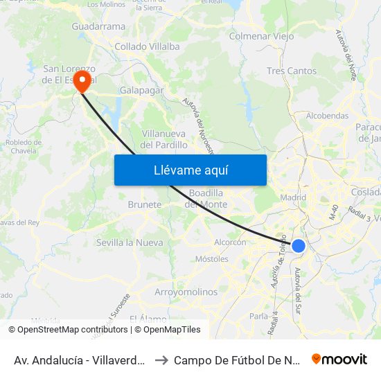 Av. Andalucía - Villaverde Bajo Cruce to Campo De Fútbol De Navaarmando map