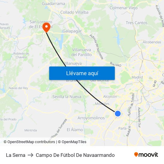 La Serna to Campo De Fútbol De Navaarmando map