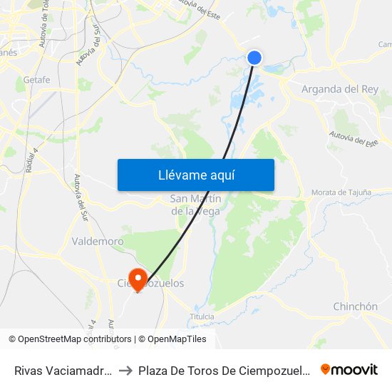 Rivas Vaciamadrid to Plaza De Toros De Ciempozuelos map