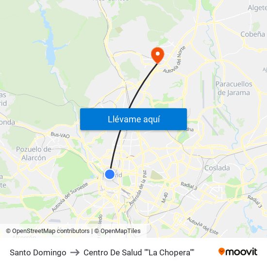 Santo Domingo to Centro De Salud ""La Chopera"" map