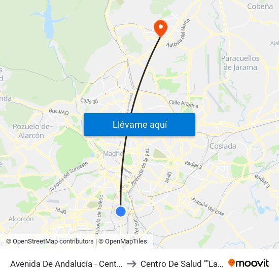 Avenida De Andalucía - Centro Comercial to Centro De Salud ""La Chopera"" map