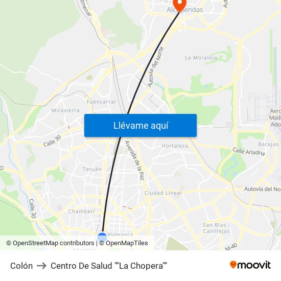 Colón to Centro De Salud ""La Chopera"" map