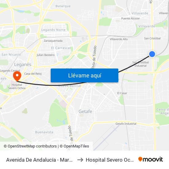 Avenida De Andalucía - Marconi to Hospital Severo Ochoa map