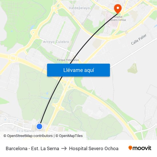 Barcelona - Est. La Serna to Hospital Severo Ochoa map