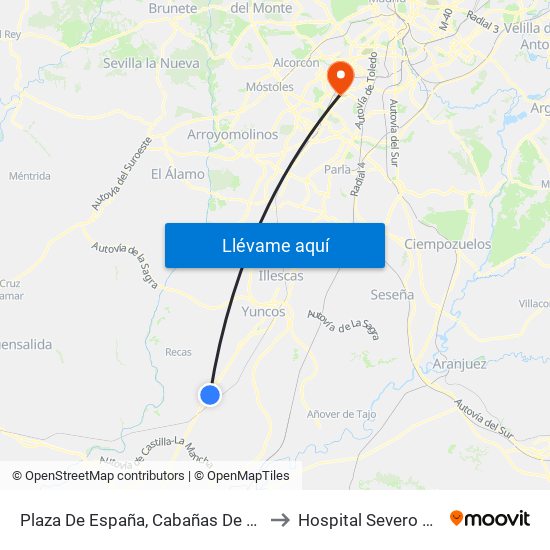 Plaza De España, Cabañas De La Sagra to Hospital Severo Ochoa map