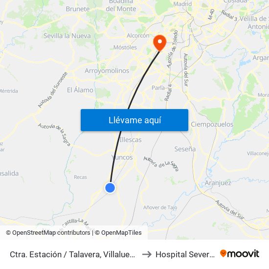 Ctra. Estación / Talavera, Villaluenga De La Sagra to Hospital Severo Ochoa map