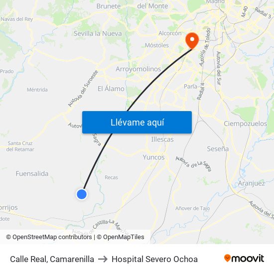 Calle Real, Camarenilla to Hospital Severo Ochoa map