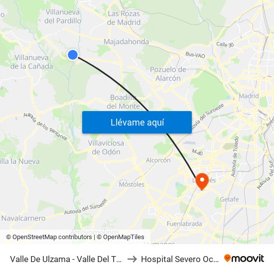 Valle De Ulzama - Valle Del Tiétar to Hospital Severo Ochoa map