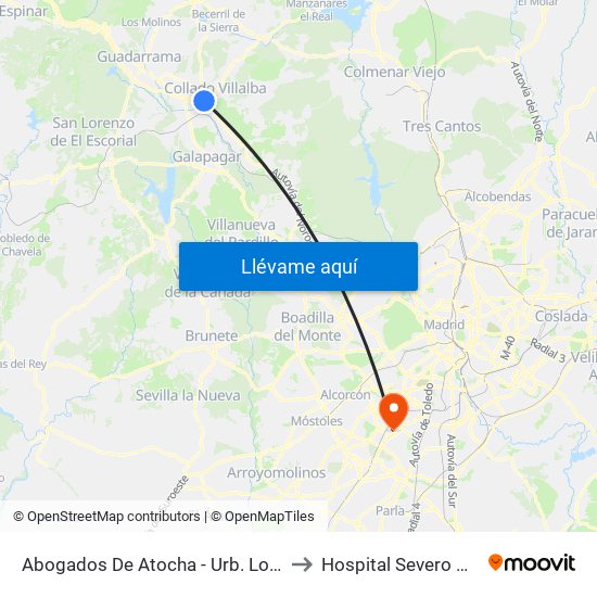 Abogados De Atocha - Urb. Los Valles to Hospital Severo Ochoa map