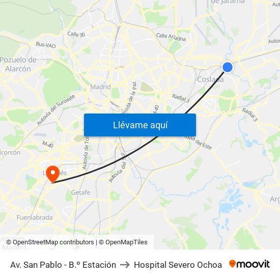Av. San Pablo - B.º Estación to Hospital Severo Ochoa map