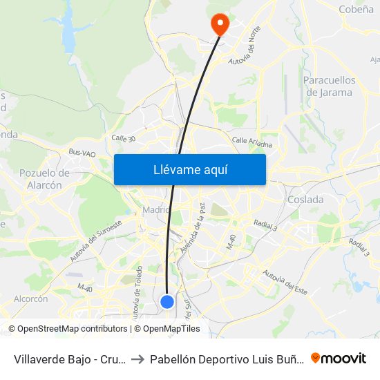 Villaverde Bajo - Cruce to Pabellón Deportivo Luis Buñuel map