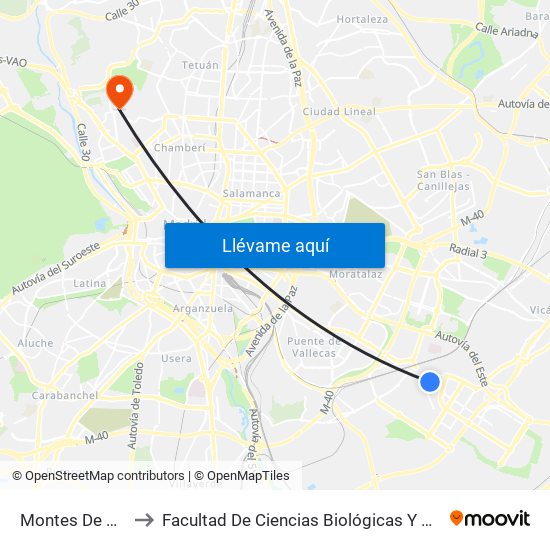Montes De Barbanza to Facultad De Ciencias Biológicas Y Ciencias Geológicas map