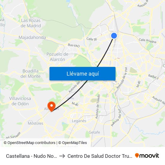 Castellana - Nudo Norte to Centro De Salud Doctor Trueta map