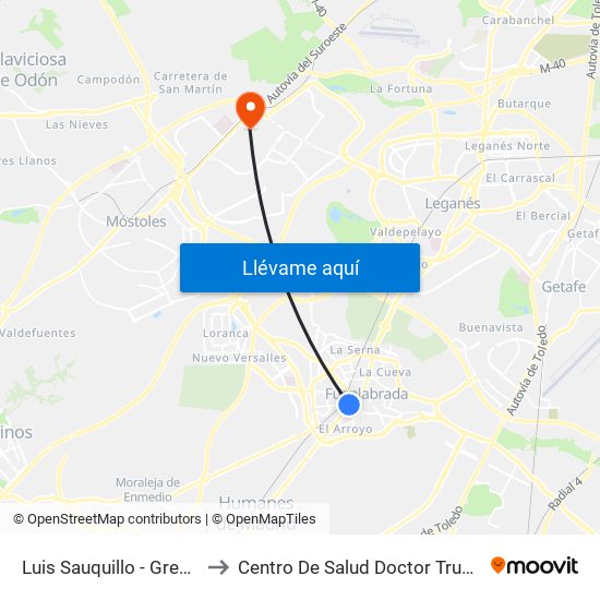 Luis Sauquillo - Grecia to Centro De Salud Doctor Trueta map
