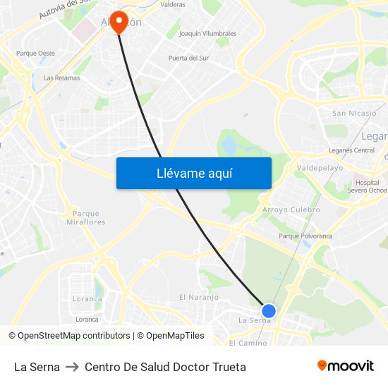 La Serna to Centro De Salud Doctor Trueta map