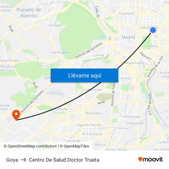 Goya to Centro De Salud Doctor Trueta map