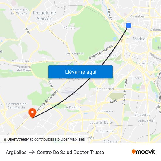 Argüelles to Centro De Salud Doctor Trueta map