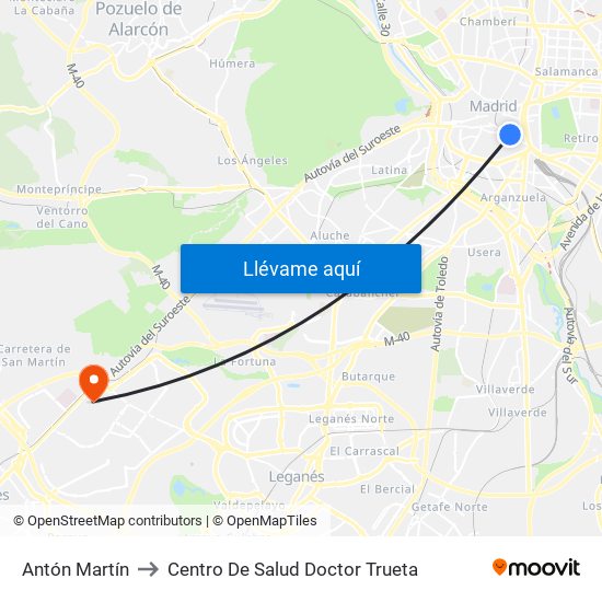 Antón Martín to Centro De Salud Doctor Trueta map