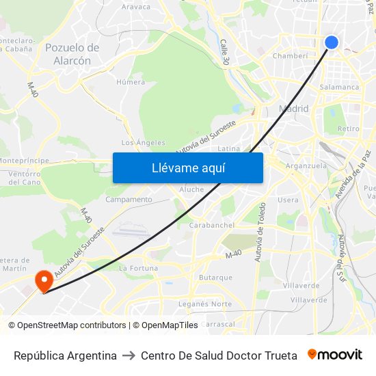 República Argentina to Centro De Salud Doctor Trueta map