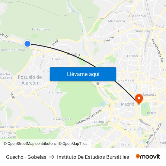 Guecho - Gobelas to Instituto De Estudios Bursátiles map