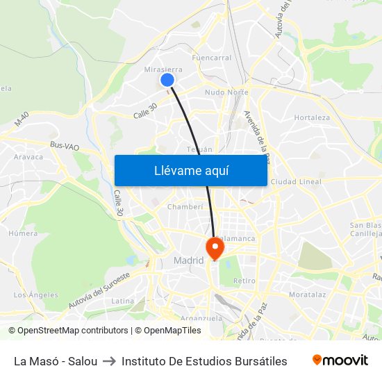 La Masó - Salou to Instituto De Estudios Bursátiles map