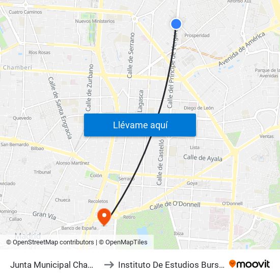 Junta Municipal Chamartín to Instituto De Estudios Bursátiles map