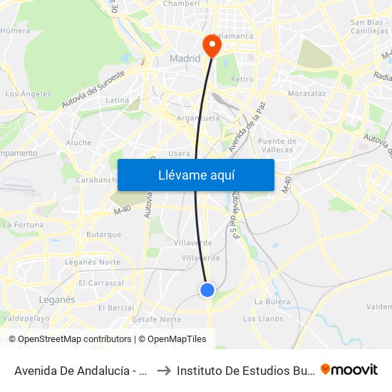 Avenida De Andalucía - Marconi to Instituto De Estudios Bursátiles map