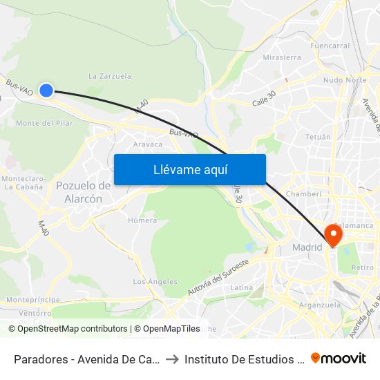 Paradores - Avenida De Casaquemada to Instituto De Estudios Bursátiles map