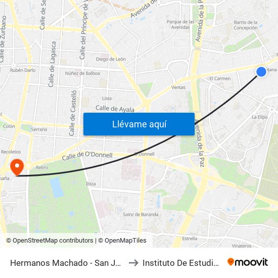 Hermanos Machado - San Juan De La Cuesta to Instituto De Estudios Bursátiles map