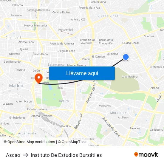Ascao to Instituto De Estudios Bursátiles map