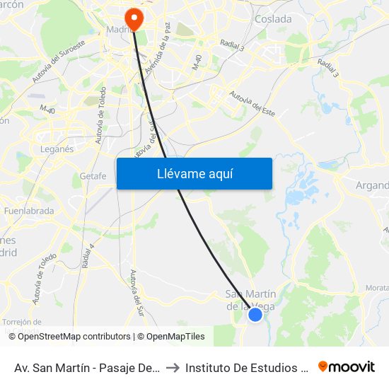 Av. San Martín - Pasaje De Los Reyes to Instituto De Estudios Bursátiles map