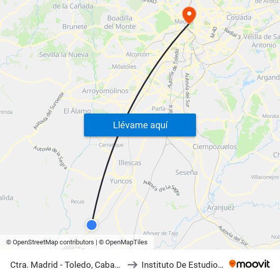 Ctra. Madrid - Toledo, Cabañas De La Sagra to Instituto De Estudios Bursátiles map