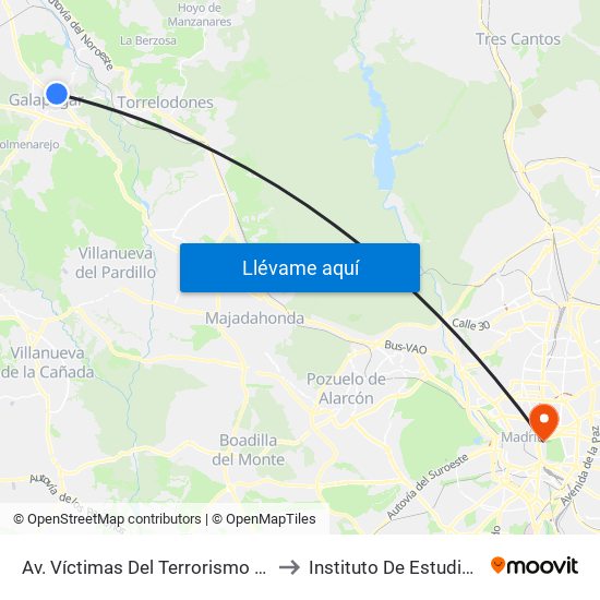 Av. Víctimas Del Terrorismo - Centro De Salud to Instituto De Estudios Bursátiles map