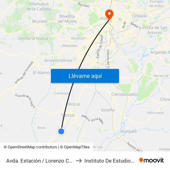 Avda. Estación / Lorenzo Carrillo, Yuncler to Instituto De Estudios Bursátiles map