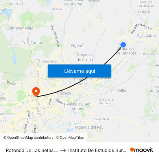 Rotonda De Las Setas, Quer to Instituto De Estudios Bursátiles map