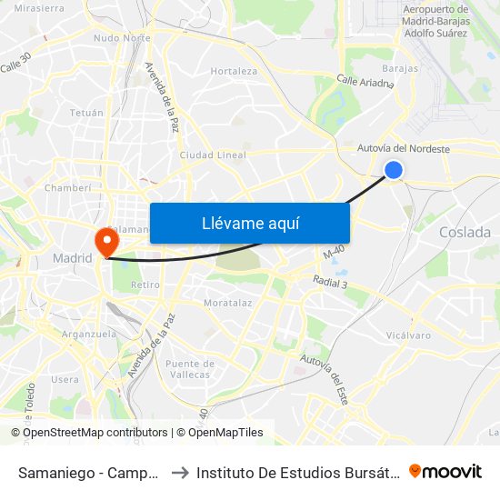 Samaniego - Campezo to Instituto De Estudios Bursátiles map