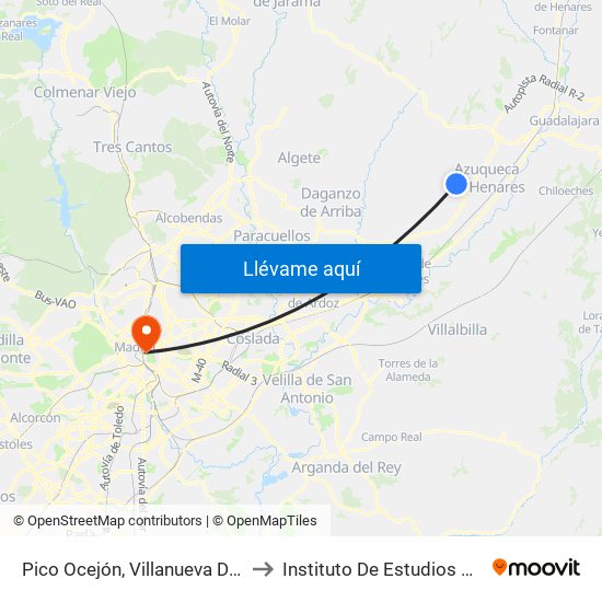 Pico Ocejón, Villanueva De La Torre to Instituto De Estudios Bursátiles map