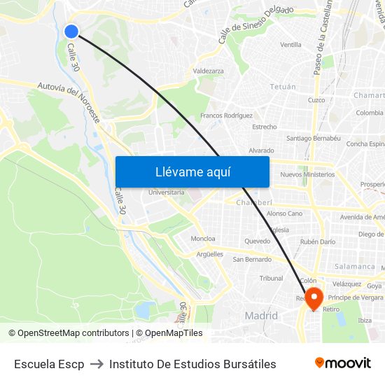 Escuela Escp to Instituto De Estudios Bursátiles map