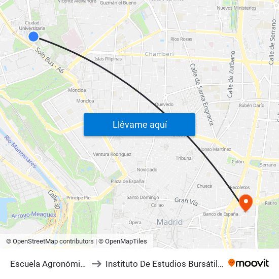 Escuela Agronómica to Instituto De Estudios Bursátiles map