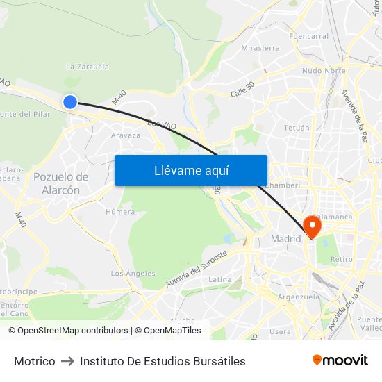 Motrico to Instituto De Estudios Bursátiles map
