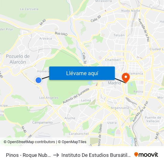 Pinos - Roque Nublo to Instituto De Estudios Bursátiles map