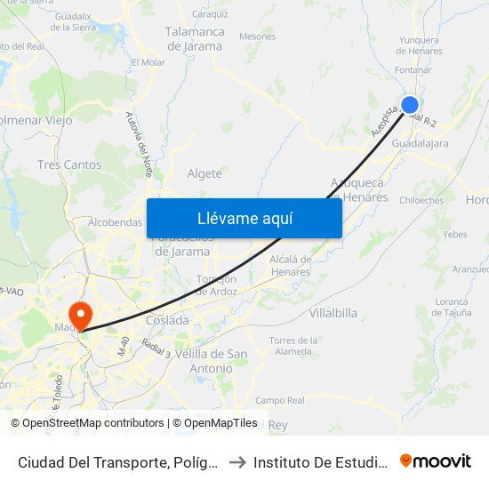 Ciudad Del Transporte, Polígonos Marchamalo to Instituto De Estudios Bursátiles map