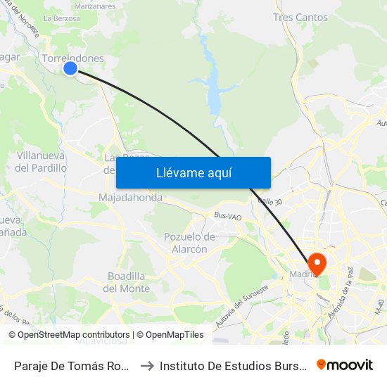 Paraje De Tomás Romera to Instituto De Estudios Bursátiles map