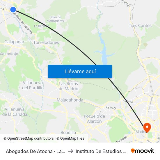 Abogados De Atocha - Las Dehesas to Instituto De Estudios Bursátiles map