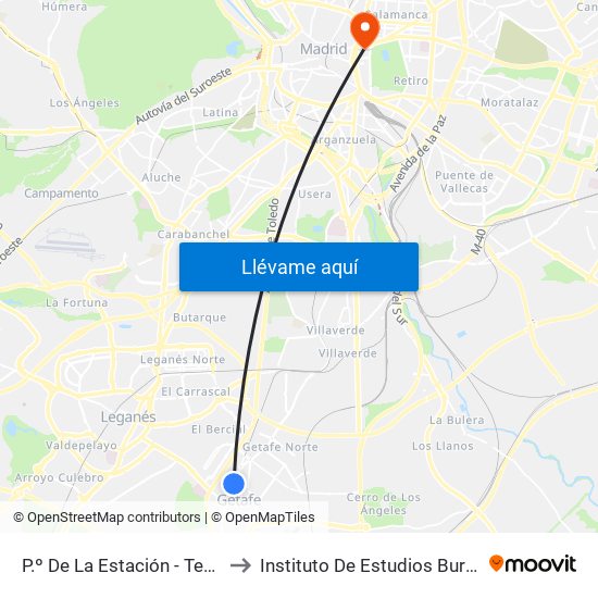 P.º De La Estación - Terradas to Instituto De Estudios Bursátiles map