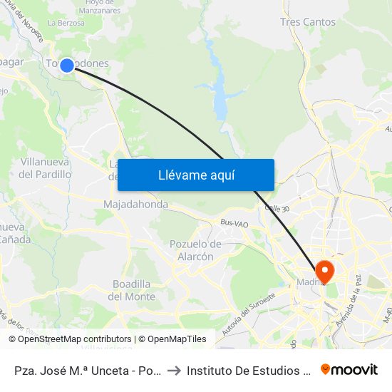 Pza. José M.ª Unceta - Polideportivo to Instituto De Estudios Bursátiles map